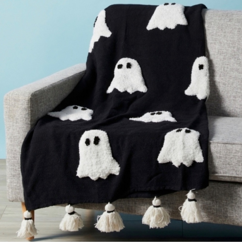 Final Price NEW NWT Rachel Zoe Ghost Blanket Halloween Throw 50x60 Tiktok